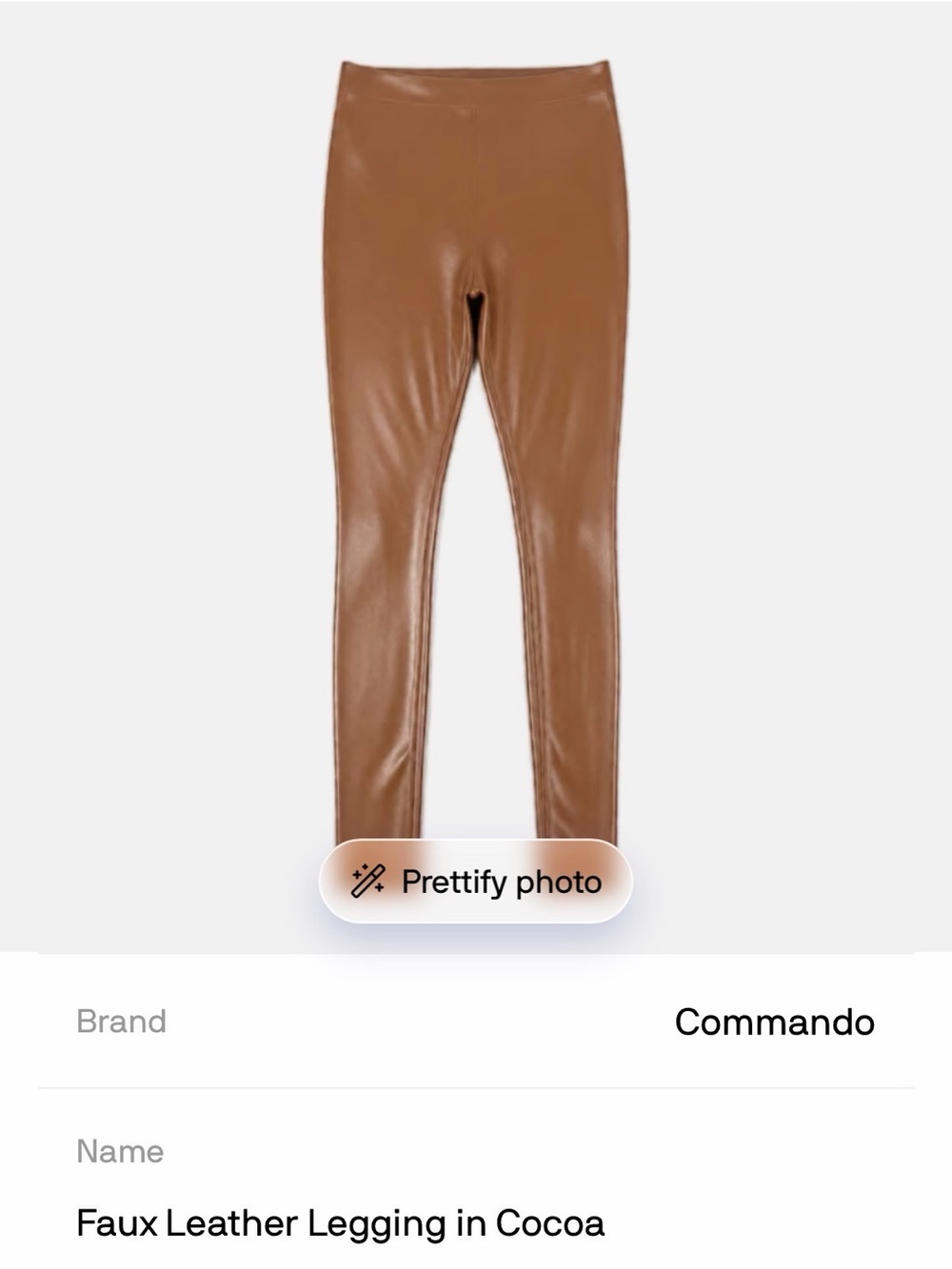Commando Faux Leather Leggings in Cocoa